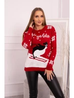 Sveter s vianočným motívom červený