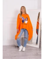 Oversize blúzka s potlačou oranžová