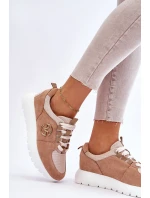 Damskie Buty Sportowe Na Platformie Beżowe Aisha