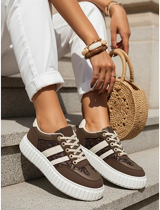 Dámske kožené tenisky ZY1392 LA351P hnedé – FashionStreet Dámske kožené tenisky ZY1392 LA351P hnedé – FashionStreet