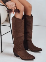 Dámske hnedé semišové kovbojské čižmy FashionStreet ZY1327 Dámske hnedé semišové kovbojské čižmy FashionStreet ZY1327