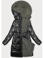 Dámska hrubá obojstranná zimná bunda black-khaki (V768g) Dámska hrubá obojstranná zimná bunda black-khaki (V768g)