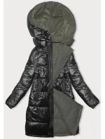 Dámska hrubá obojstranná zimná bunda black-khaki (V768g) Dámska hrubá obojstranná zimná bunda black-khaki (V768g)