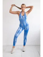 Fitness oblek s push-up chrbtom modrý