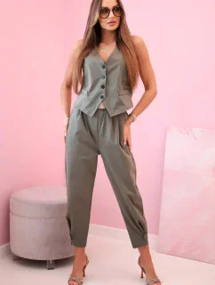 Súprava vesta + nohavice svetlá khaki