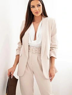 Elegantný set saka a nohavíc béžovej farby