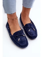 Damskie Zamszowe Mokasyny Granatowe Si Passione
