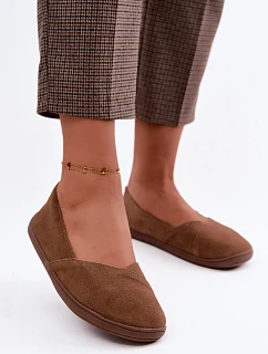 Dámske barefoot balerínky z prírodného semišu, hnedé, Mirelia
