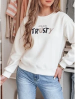 Dámska nadrozmerná mikina s výšivkou SOFTRUS ecru FashionStreet BY1411 Dámska nadrozmerná mikina s výšivkou SOFTRUS ecru FashionStreet BY1411