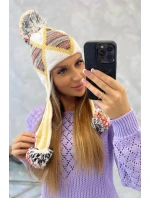 Dámska klapka na uši Eunika K322 biela + žltá Dámska klapka na uši Eunika K322 biela + žltá