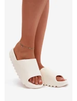 Dámské pantofle na platformě Ecru Olyria