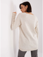 Svetlý béžový dlhý oversized sveter od RUE PARIS
