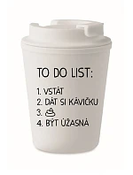 TO DO LIST: BE AMAZING - biely termohrnček 300 ml