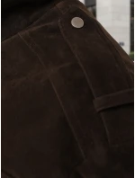 FashionStreet dámska semišová bunda bomber v čokoládovej farbe TY5577