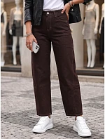 Dámske džínsy s vysokým pásom a balónovým strihom, hnedé, FashionStreet UY3120 Dámske džínsy s vysokým pásom a balónovým strihom, hnedé, FashionStreet UY3120