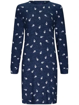 Dámska nočná košeľa 11232-438-2 tm. modrá so vzorom - Rebelle