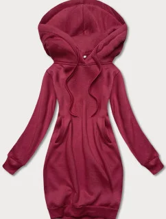 Dlhá tepláková mikina vo vínovej bordovej farbe (YS10005-21)