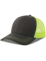 Atlantis Headwear Sonic-S 6-panelová truckerová čiapka 33.0259 tmavošedá/žltá fluo