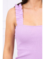 Šaty s volánikmi na ramienkach fialové