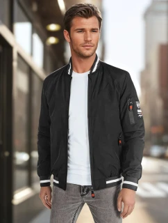 Pánska prechodná bunda bomber čierna FashionStreet TX5013
