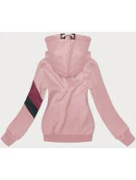 Dámska mikina v špinavej ružovej farbe s kapucňou (2301)