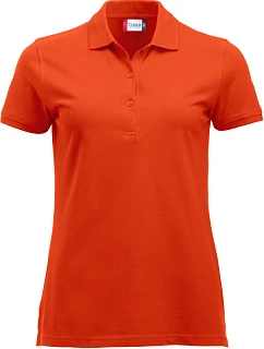 Clique Classic Marion S/S Dámske polo tričko z hrubej bavlny 67.8246 krvavooranžové