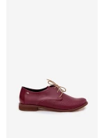 Dámske elegantné kožené šnurovacie čižmy Zazoo 4238 burgundy Dámske elegantné kožené šnurovacie čižmy Zazoo 4238 burgundy