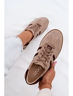 Dámske kožené semišové tenisky Zazoo N1176S2 Dark Beige Dámske kožené semišové tenisky Zazoo N1176S2 Dark Beige