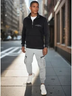 Pánska mikina s potlačou čierna FashionStreet BX5887