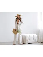 Béžový dámsky oblek s plátnom (VE48)