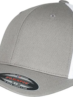 Flexfit 6511RM 6-panelová truckerová čiapka „Recycled“ 55.11RM šedá/biela