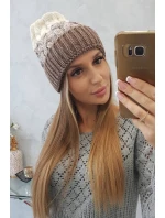 Dámska čiapka Samara K346 cappuccino+ecru