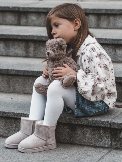 Dziecięce Ocieplane Botki Śniegowce Jasnobeżowe Gooby