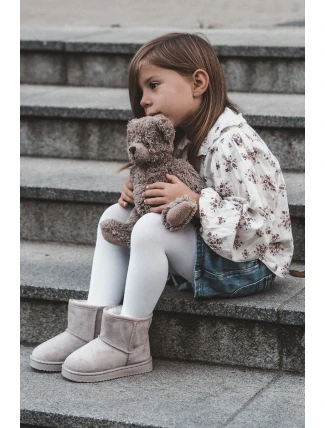 Dziecięce Ocieplane Botki Śniegowce Jasnobeżowe Gooby