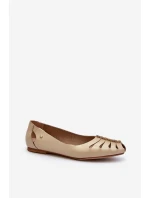 Zazoo 10009 Wygodne Skórzane Baleriny Damskie Beżowe