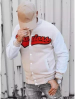Pánska mikina na zips v ecru farbe FashionStreet BX5432 Pánska mikina na zips v ecru farbe FashionStreet BX5432