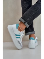 Zazoo N1068S8 Dámske kožené tenisky s nízkou platformou White