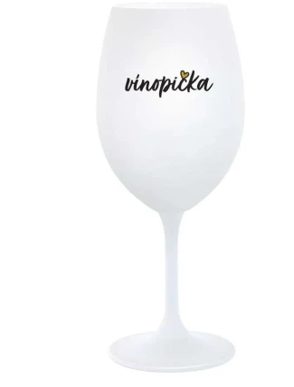 VÍNOPIČKA - bílá  sklenice na víno 350 ml