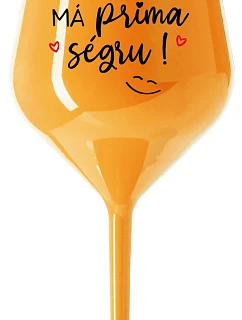 VAŠA SÉRIA MÁ PRIMA SÉRIU! - oranžový nerozbitný pohár na víno 470 ml