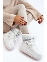 Damskie Wiązane Śniegowce Białe Soia