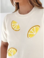 Dámsky nadrozmerný sveter Lemon Lemon Ecru FashionStreet MY2475 Dámsky nadrozmerný sveter Lemon Lemon Ecru FashionStreet MY2475