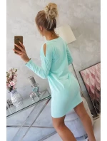 Šaty s potlačou Love v mätovej farbe