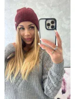 Tenká čiapka Oliwia K252 bordó