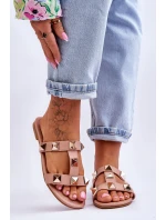 Damskie Klapki Z Dużymi Ćwiekami Nude Mercure