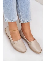 Eleganckie Skórzane Espadryle Damskie Zazoo 10177 Beżowe