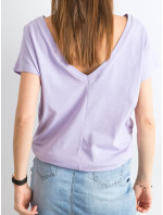 Tričko s výrezom na chrbte, svetlo fialové
