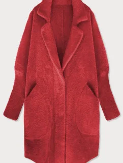 Vlnený prehoz z alpaky červený (7108)