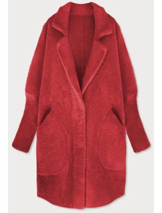Červená vlna z alpaky na oblečenie (7108)