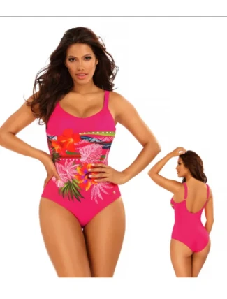 Dámske jednodielne plavky Bali 11 S926BL 11 -1 tmavo ružová s kvetmi - Self Dámske jednodielne plavky Bali 11 S926BL 11 -1 tmavo ružová s kvetmi - Self