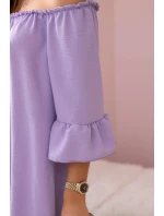 Španielska blúzka s volánikmi na rukáve svetlo fialová Španielska blúzka s volánikmi na rukáve svetlo fialová